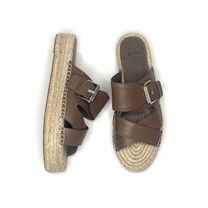 Marc Fisher Venita Leather Espadrille Slide Sandal